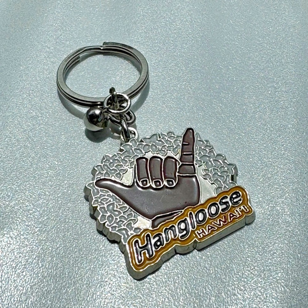 Hawaii Hangloose‎ Metal Keychain Key Ring Souvenir with Bell